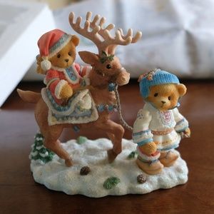 Cherished Teddies Vintage Sven & Liv Boy and Girl with Reindeer Figurine 272159